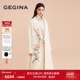 绵羊毛 GEGINA吉吉娜女装 中长款 呢子大衣印花时尚 优雅保暖外套女