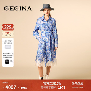 Liberty印花碎花拼接蕾丝衬衫 GEGINA吉吉娜夏新品 连衣裙 纯棉