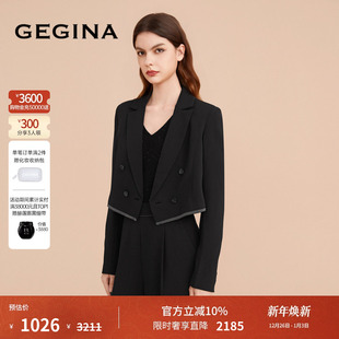 年新款 女商场同款 黑色短款 上装 外套百搭显瘦长袖 GEGINA吉吉娜女装