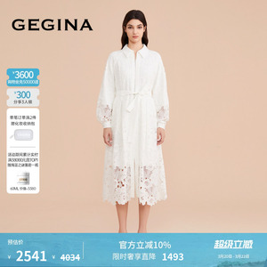 【蕾丝】GEGINA吉吉娜新款重工蕾丝连衣裙女中长款绣花女裙子
