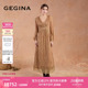 GEGINA吉吉娜秋冬季 两件套蕾丝提花连衣裙复古气质感裙子 新品