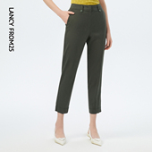 LANCY高腰阔腿裤 朗姿 子夏季 法式 子女商场同 气质高级裤 朗姿奥莱