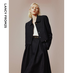 小香风肌理感气质上衣2024秋新款 朗姿Basic衣橱 高 朗姿奥莱