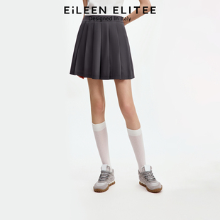 EiLEEN 防晒压褶网球A字半身裙小个子半裙女 ELITEE2025年秋新款