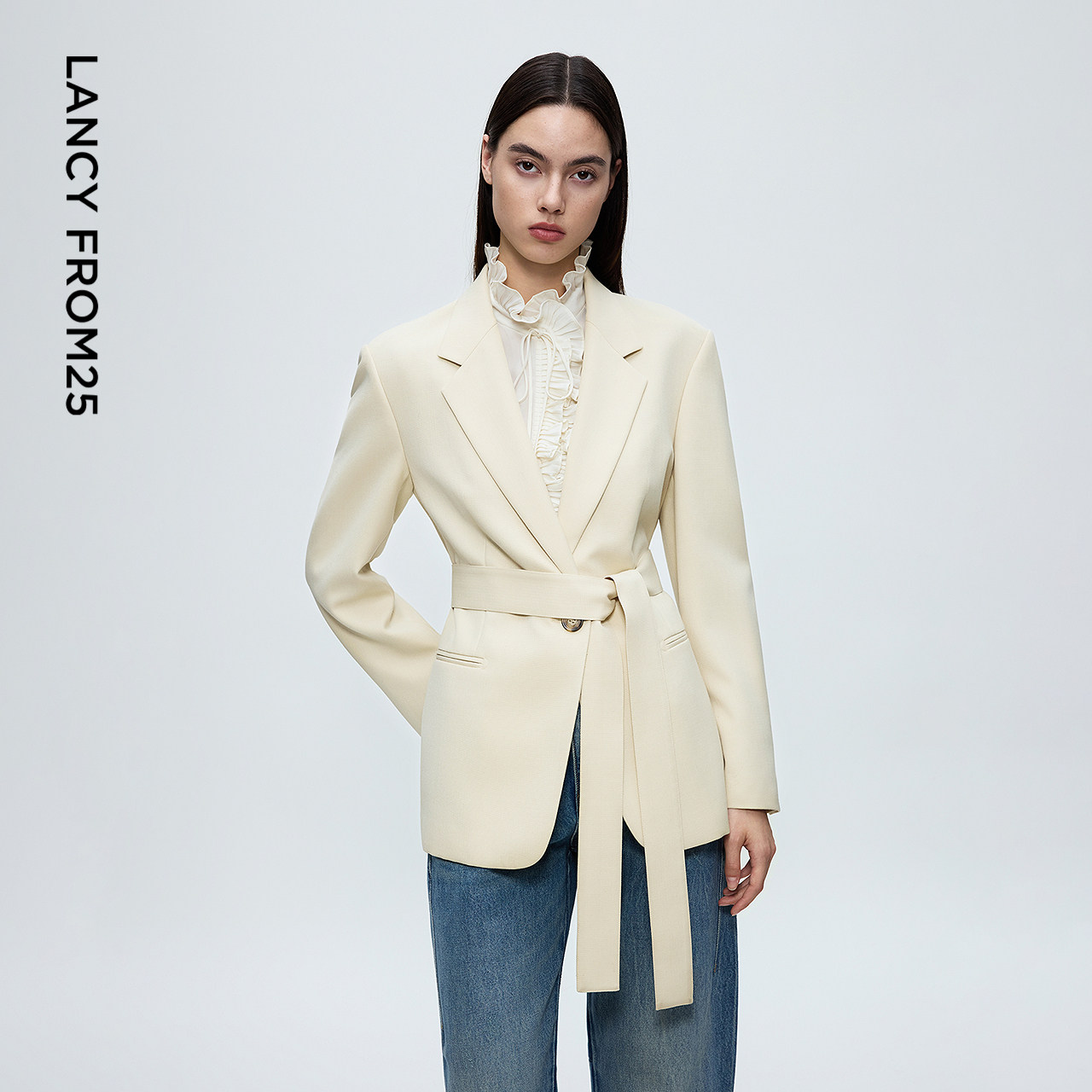 朗姿羊毛气质西装外套百搭别致复古风时尚通勤西服2025年冬季新款,女装/女士精品,西装,淘宝优惠券,粉丝福利购,淘宝优惠卷