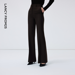 新款 ELITEE2024冬季 朗姿欧洲EiLEEN 复古羊毛阔腿长裤 朗姿奥莱