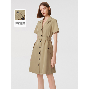 朗姿法式气质高级感修身别致显瘦西装连衣裙年春季裙子女