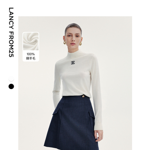 半高领气质内搭毛针织衫 朗姿欧洲EiLEEN ELITEE纯羊毛2024秋新款