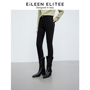 朗姿奥莱 高级感长裤 朗姿欧洲EiLEEN 新款 黑色 ELITEE2025年春季