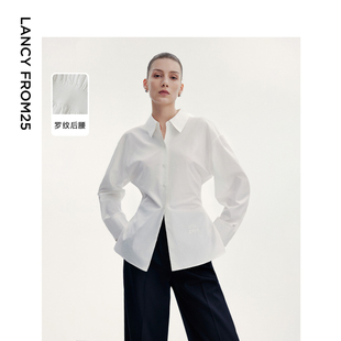衬衫 朗姿欧洲EiLEEN ELITEE纯棉设计感气质上衣女衬衣2024秋新款