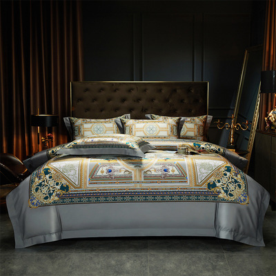 全棉四件套大版数码印花纯棉