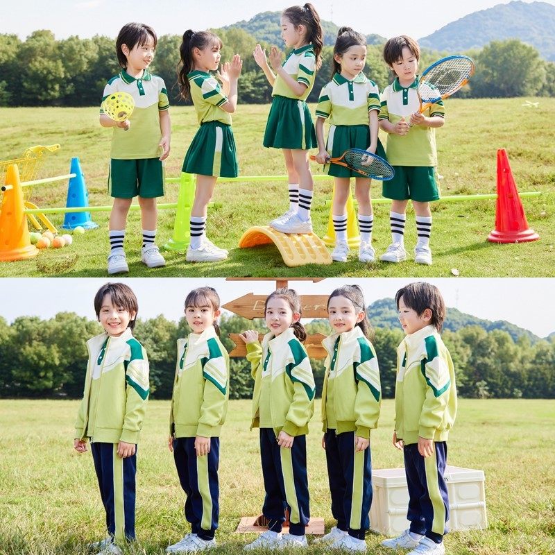 运动风校服经典朗诵夏装短袖衬衫男女童活动中小学生休闲夏季套装