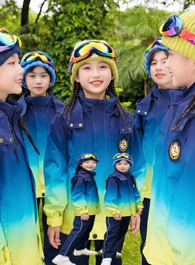 幼儿园园服紫色统一春秋款绿色儿童运动套装中小学生入园防风夏季