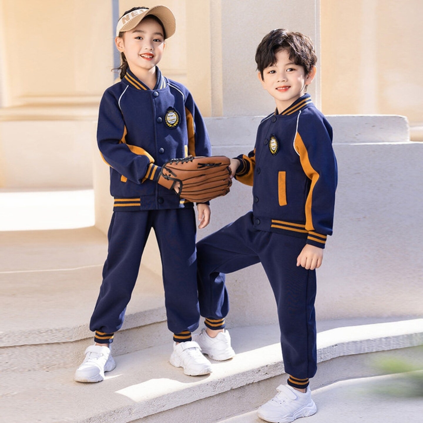 幼儿园班服幼儿园园服学院风夏季套装学生运动棉春秋款亲子装拼色