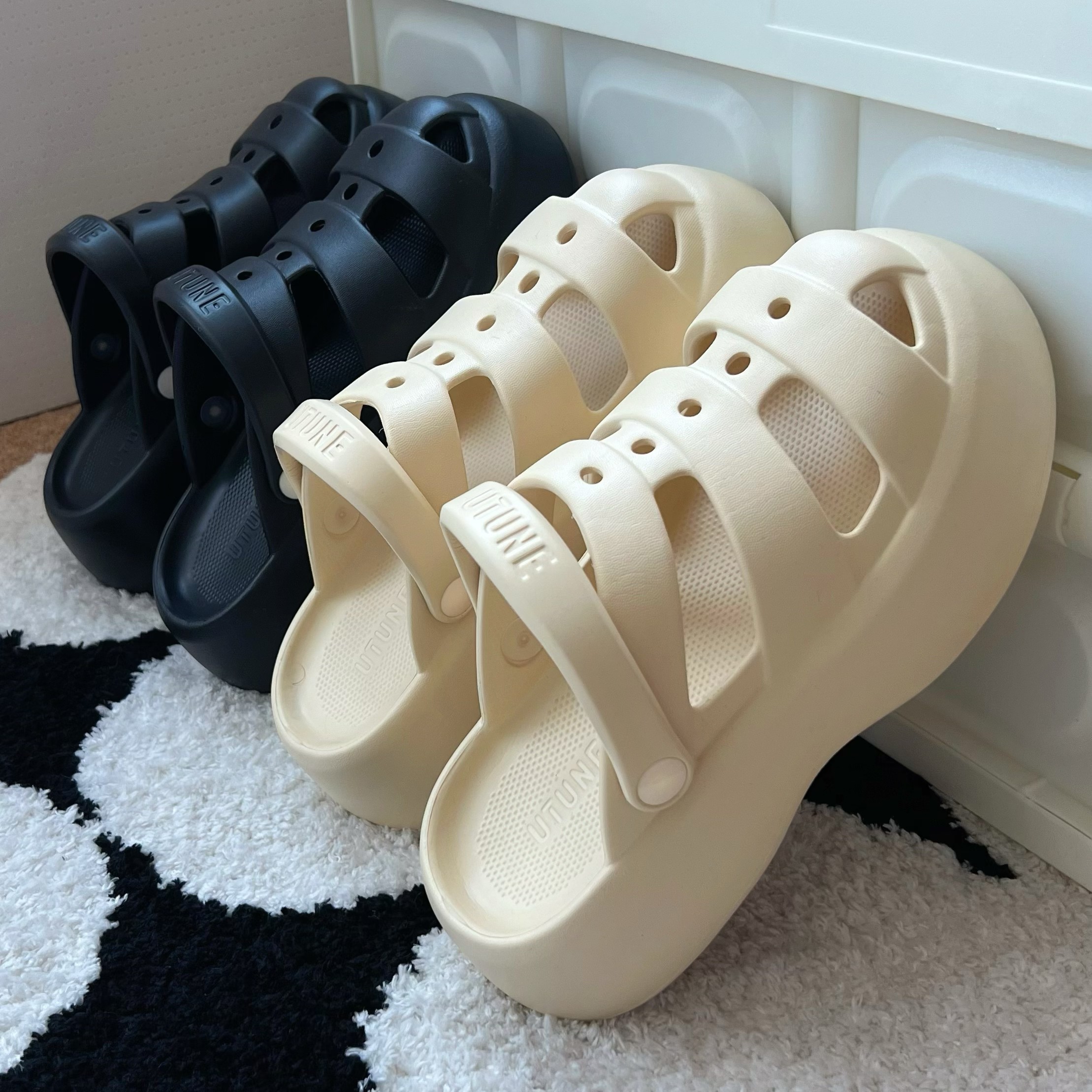 厚底踩屎感罗马凉鞋女夏季外穿增高防滑踩屎感洞洞鞋包头凉鞋沙滩,女鞋,洞洞鞋,淘宝优惠券,粉丝福利购,淘宝优惠卷