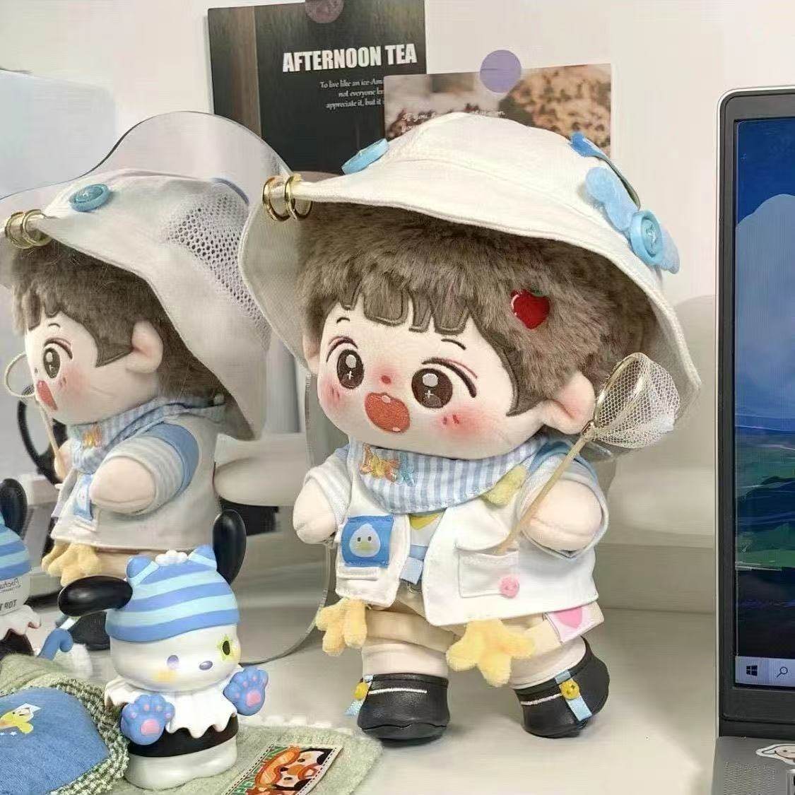 【现货】20厘米棉花娃娃可爱郊游鸭cp款无属性玩偶衣服替换装