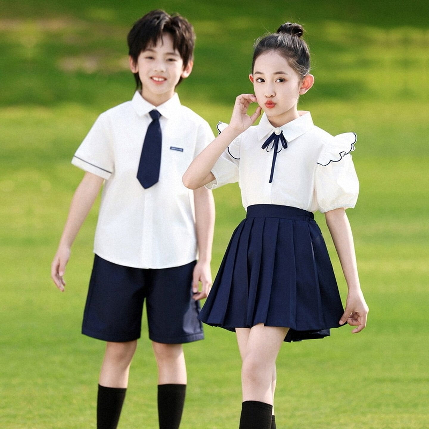 幼儿园班服半身裙年级团体合唱中大童两件套春秋款演出服合照国风