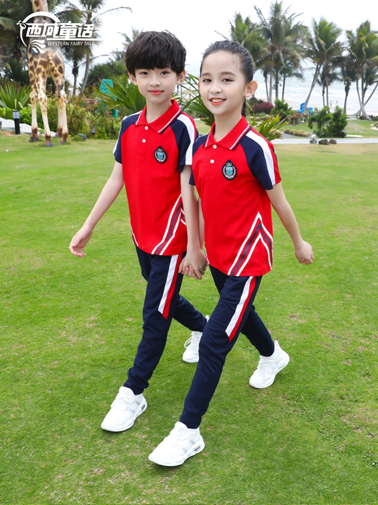 中小学生班服校服夏季幼儿园服儿童班服运动会男女童短袖长裤套装