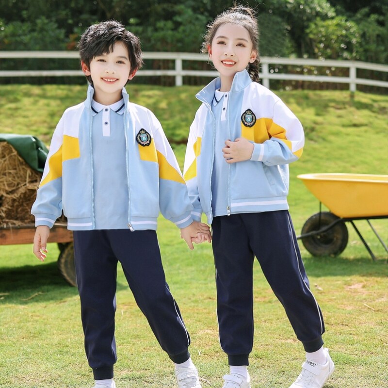 学院风班服运动套装三四件套红色儿童初中男女童演出服活力两件套