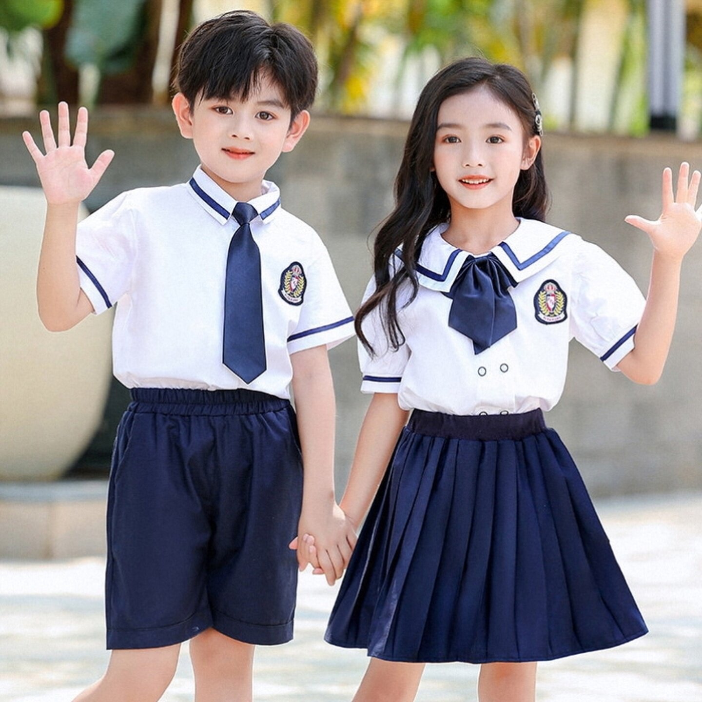 学生礼仪服装合唱幼儿园舞蹈服运动会学院风两件套校服儿童节T恤
