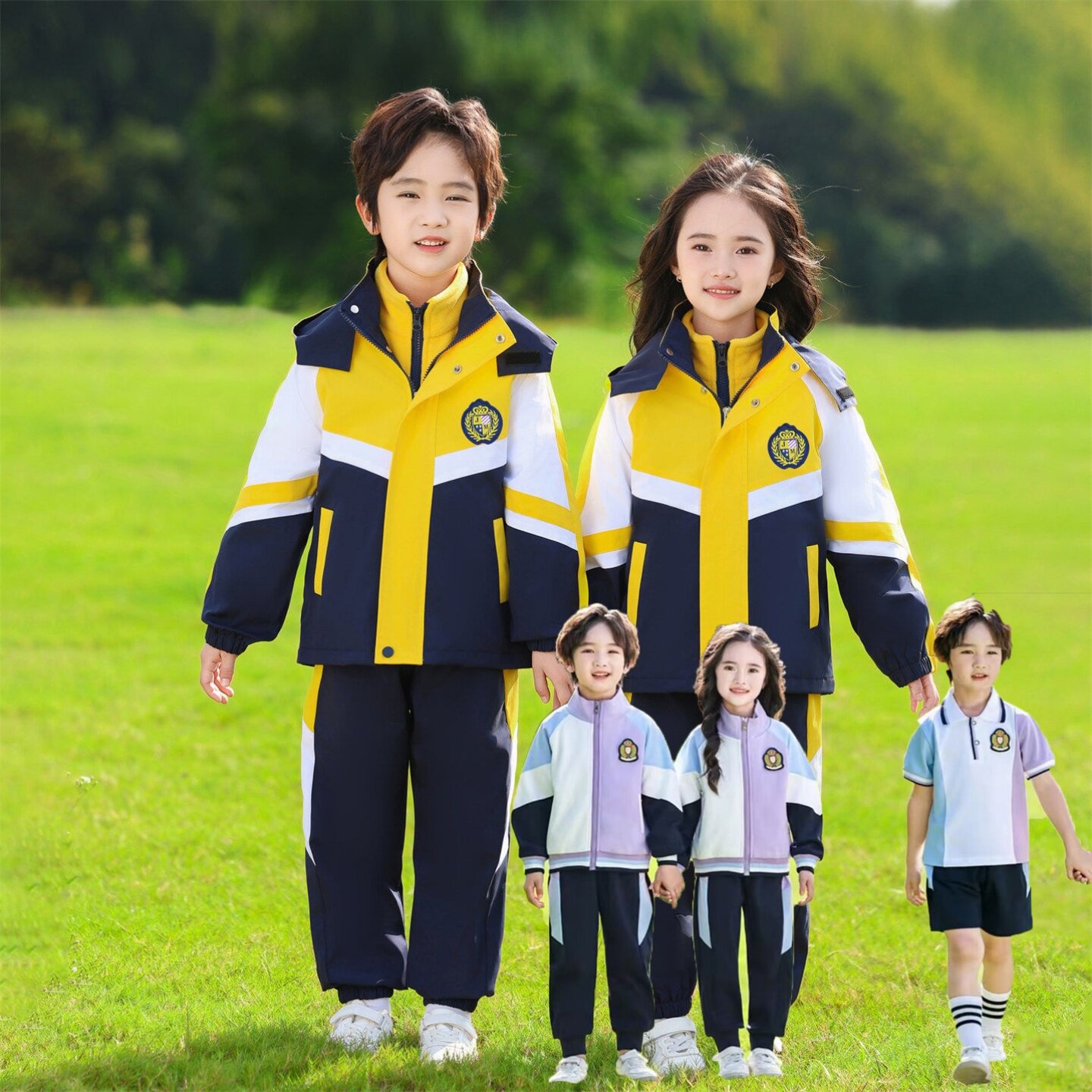 幼儿园园服女套装两件套夏季套装亲子装运动会学院风学生运动秋冬