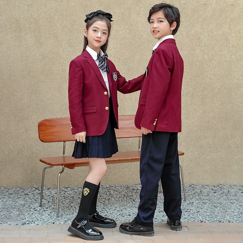 幼儿园园服大合唱裤子白色长裤小学生校服藏青色西裤刺绣背心裙