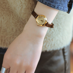 聚利时女表小表盘细皮带简约气质ins风女士手表女时尚 防水学生表