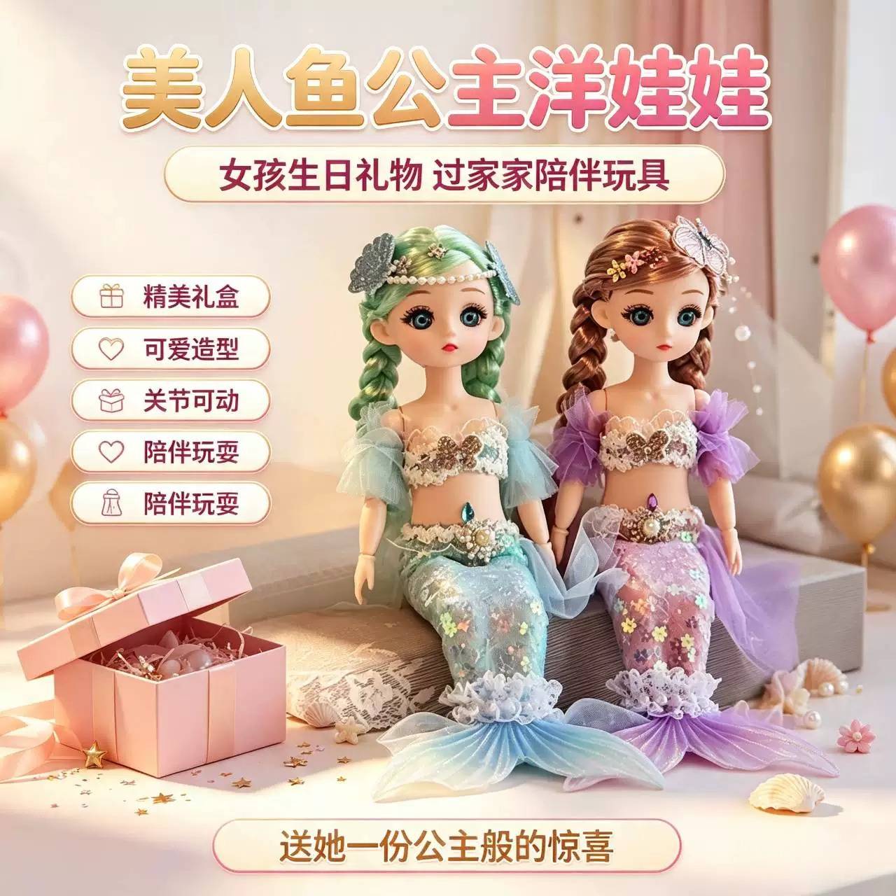 美人鱼公主儿童音乐唱歌洋娃娃