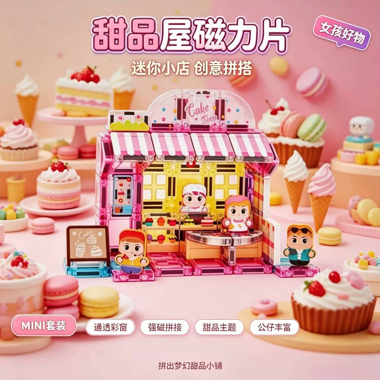 迷你主题旅行彩窗磁吸积木｜国潮
