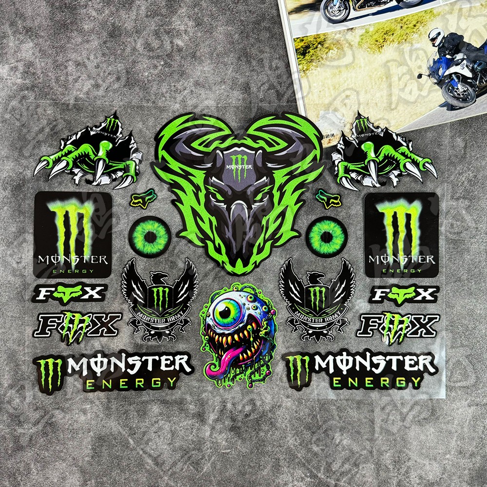 头盔拉花反光鬼爪魔爪摩托车拉花贴画头盔贴花电动车贴纸滑雪板