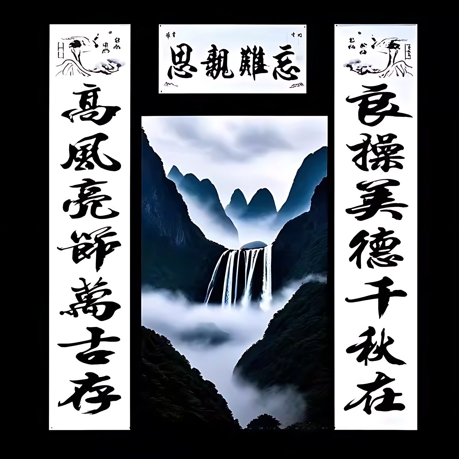 黄绿白色孝对联用品白事守孝思亲