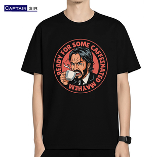 John t恤男女纯棉 Wick疾速追杀芭蕾杀姬恶搞咖啡基努电影周边短袖