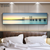 modern Northern Europe bedroom Bedside Hanging picture hotel mural a living room sofa Background wall Decorative painting Beach Scenic Bridge