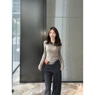 TUDJ超细羊毛打底衫巨好看的长袖针织衫女高级感上衣修身内搭T恤