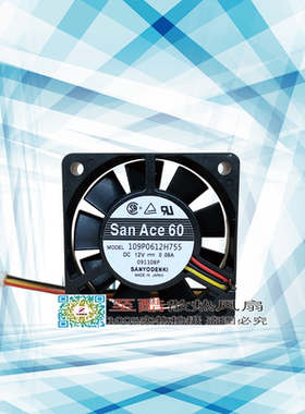 SanAce 60 model 109P0612H755 DC 12V 0.09A 静音工控机散热风扇