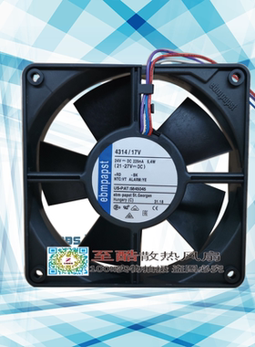 4314/17V 24VDC 5.4W原装德国ebmpapst 120*120*32 四线防水风扇