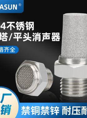 304不锈钢BSL高帽平头宝塔消器音鸟巢网状气动过滤降噪静音器接头