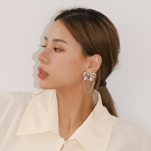 【清货折】Garten爱与正义系列蝴蝶结链条耳环甜酷设计师潮流饰