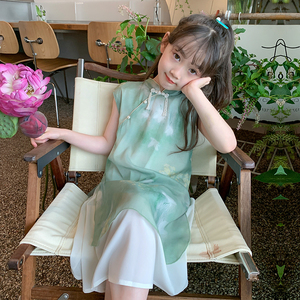 女童汉服连衣裙夏装2023新款儿童中国风旗袍裙洋气女孩夏季公主裙