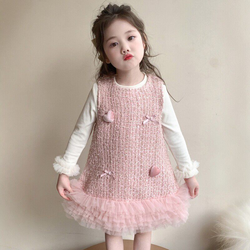 Next Alice女童洋派小香风秋冬2026新款加绒洋装套装加厚蛋糕裙