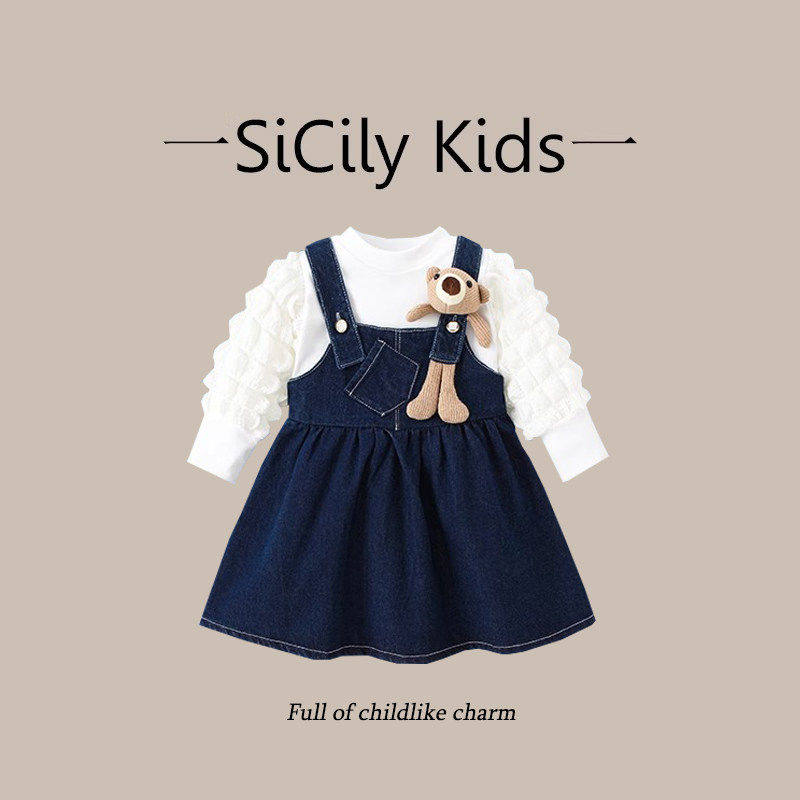 SiCilyKids-女宝背带裙
