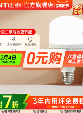 正泰led灯泡E27螺口15W28W高亮球泡灯节能灯泡单灯螺旋灯泡光源座