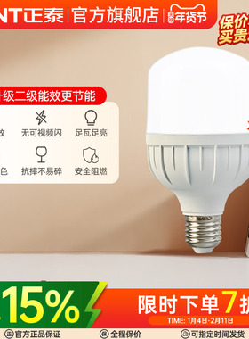 正泰led灯泡E27螺口15W28W高亮球泡灯节能灯泡单灯螺旋灯泡光源座