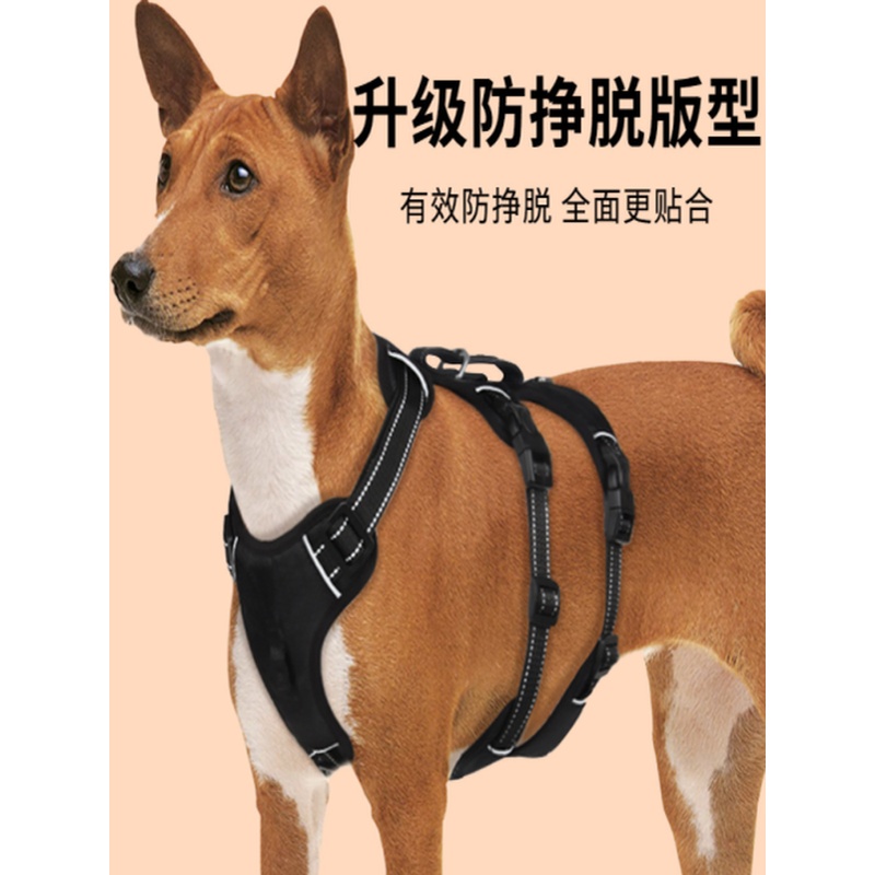 大型犬专用胸背带外出遛狗防爆冲挣脱牵引绳薄款透气边牧金毛