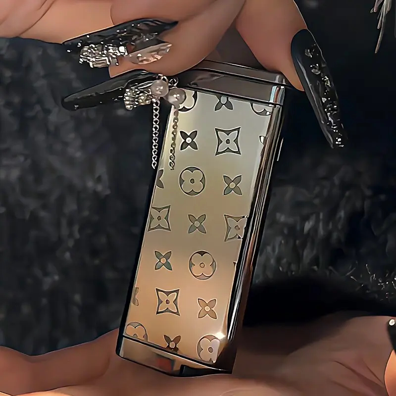 高颜值网红老花超薄打火机防风粉色火焰金属高档创意小巧送礼物潮