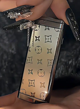 高颜值网红老花超薄打火机防风粉色火焰金属高档创意小巧送礼物潮