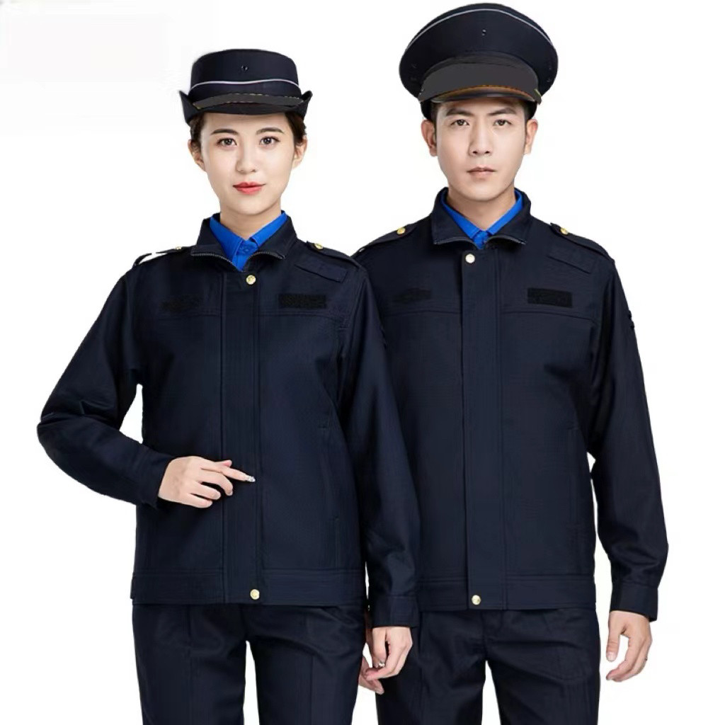 新综合冬季执勤服市场单位制服男女城市工作服夹克外套无胸口口袋