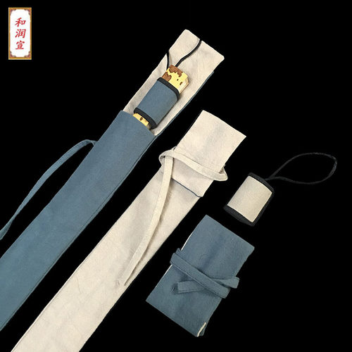 95/10寸扇袋纯手工亚麻布扇箍