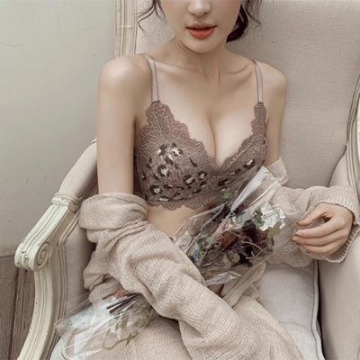 维多利亚小胸聚拢性感豹纹文胸