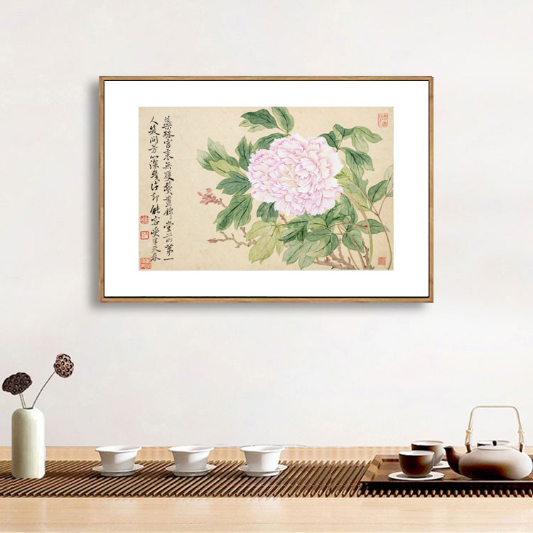 新中式装饰画恽寿平花卉事事如意